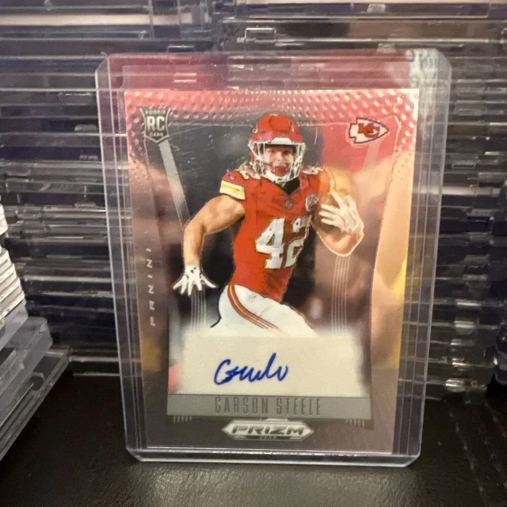 2024 Panini Prizm Deca Carson Steele Signatures RC Rookie Auto #S-CSE Chiefs